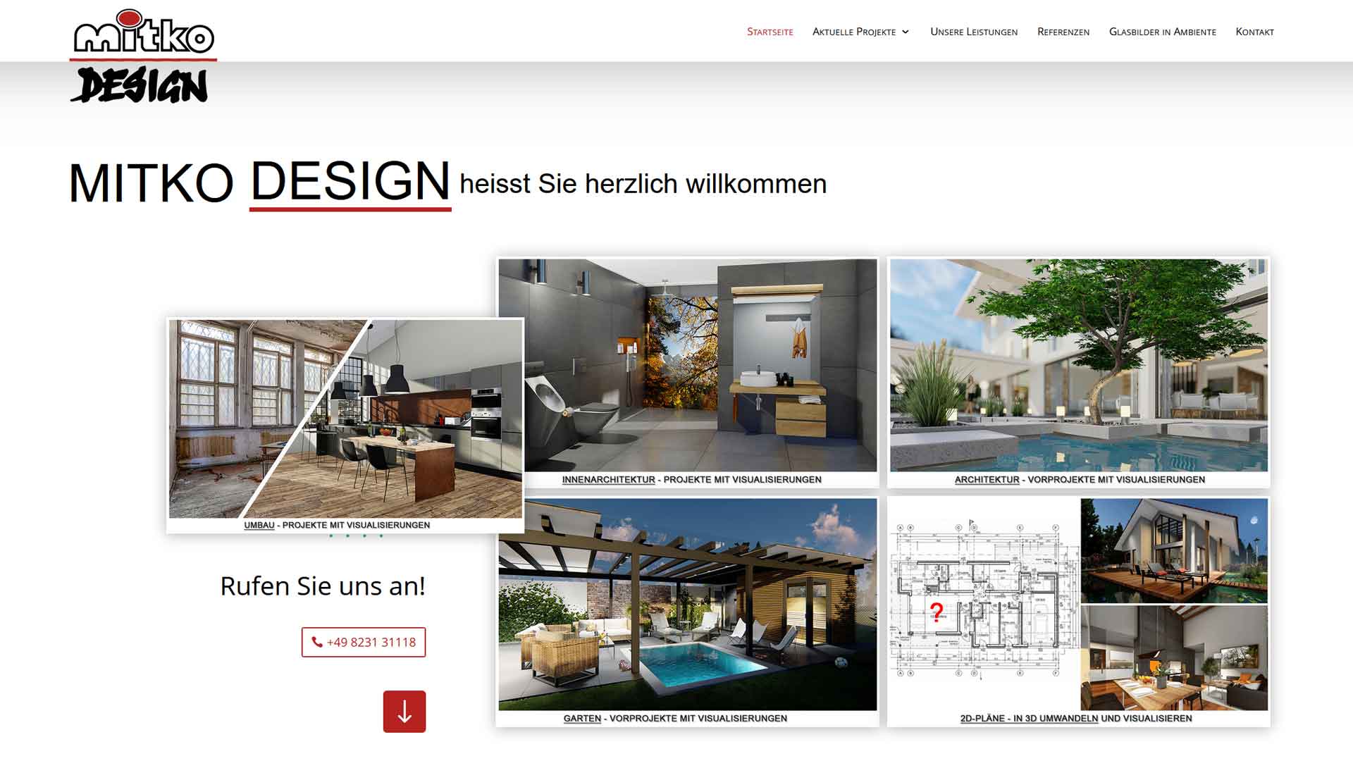 Referenzprojekt: Mitko Design — Website von Konrad Griesser
